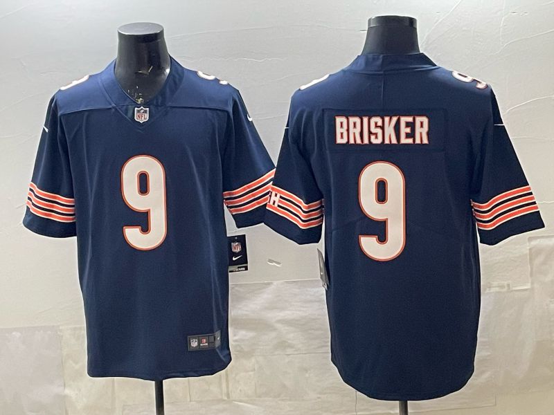 Men 2026 Chicago Bears #9 Brisker blue Limited Nike NFL Jersey style 01->chicago bears->NFL Jersey